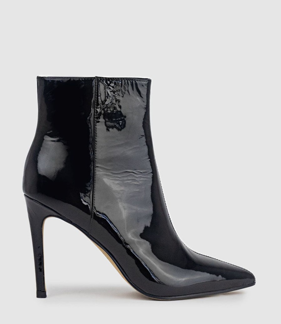 Edward Meller Zelia100 Stiletto Ankle Boot In Black Patent Best