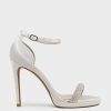 Edward Meller Wistful110 Diamond Band Platform Sandal In Ivory Satin Wholesale