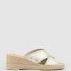 Edward Meller Malina Crossover Slide Espadrille In Platino Online