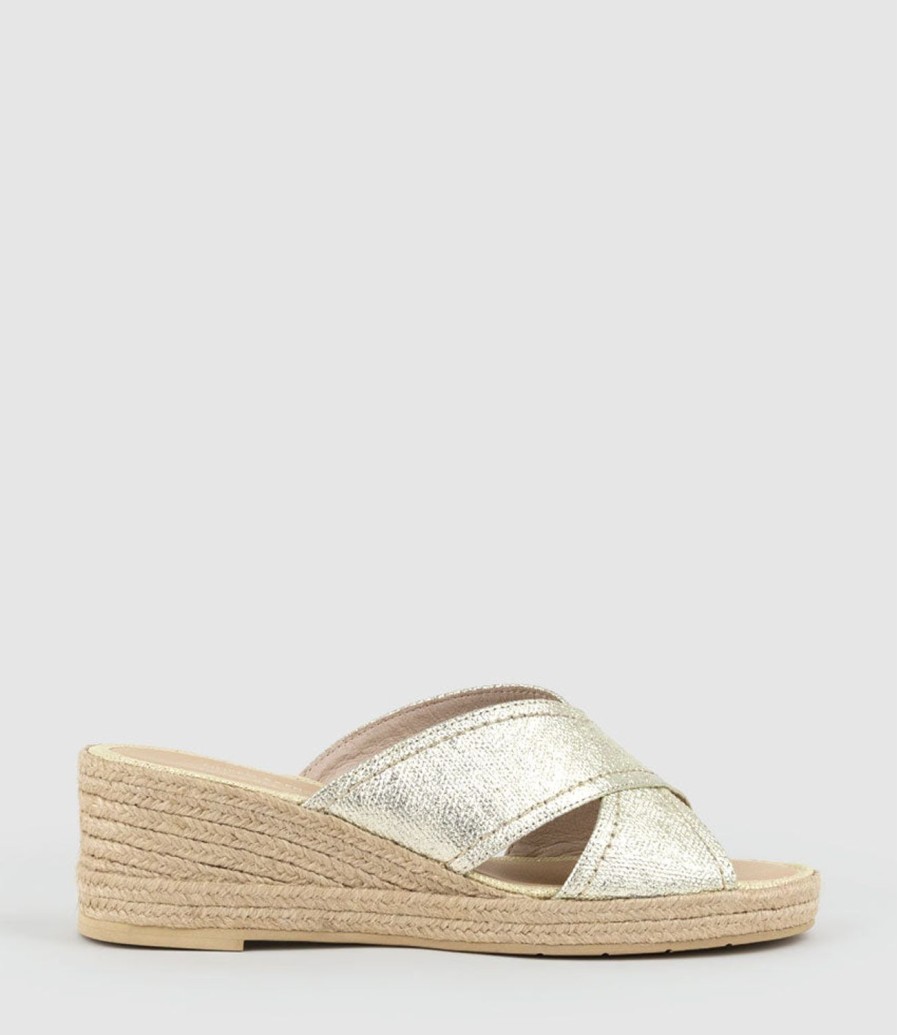 Edward Meller Malina Crossover Slide Espadrille In Platino Online