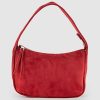 Edward Meller Narina Large Soft Bag In Ruby Suede Clearance