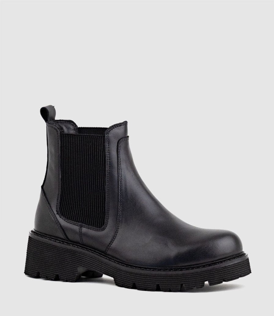 Edward Meller Wayward Ankle Boot With Gusset In Black Wholesale