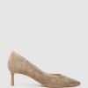 Edward Meller Annette55 V Throat Pump In Latte Suede New