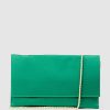 Edward Meller Neve Envelope Clutch In Green Satin Online