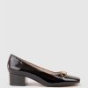 Edward Meller Christine45 Block Heel Pump With Hardware In Black Patent Online