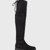 Edward Meller Vala Otk Stretch Flat Boot In Black Suede Hot