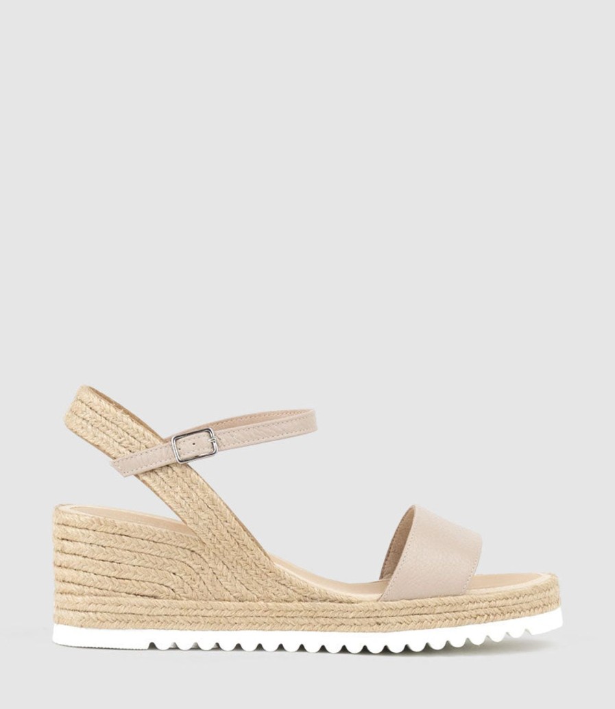 Edward Meller Mylo Single Strap Espadrille In Taupe Clearance