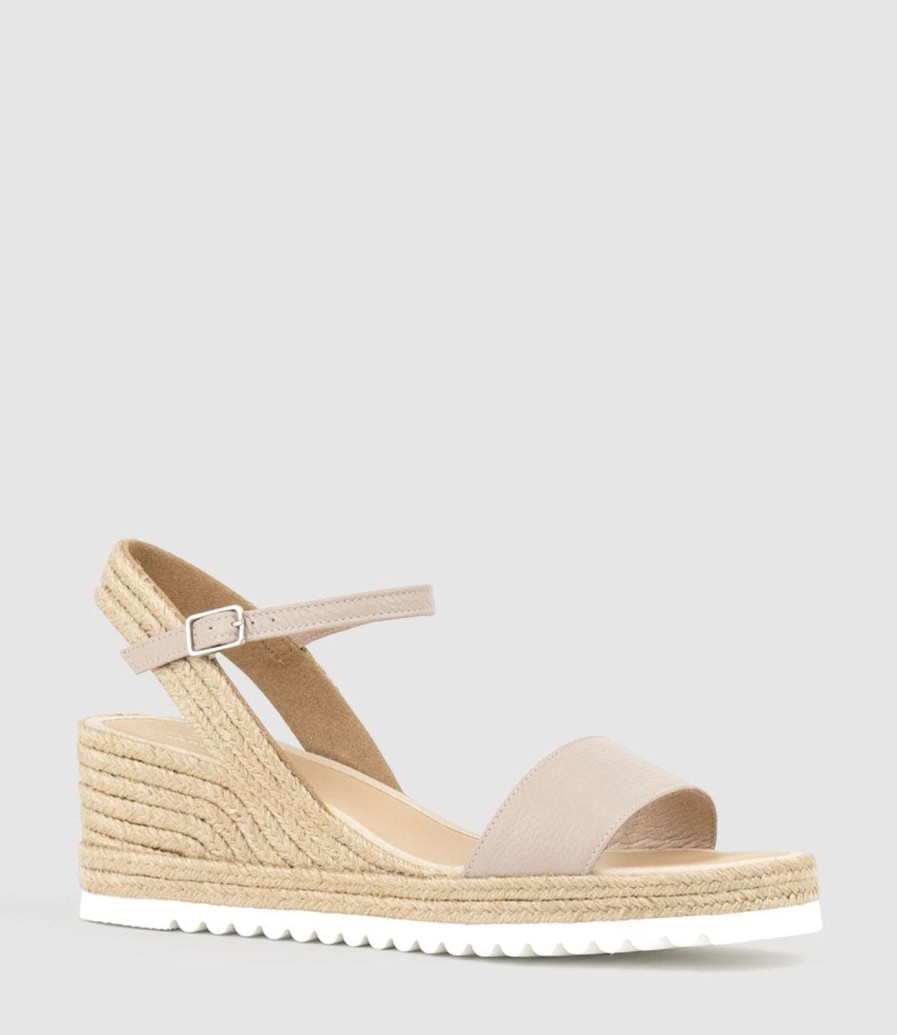 Edward Meller Mylo Single Strap Espadrille In Taupe Clearance