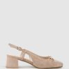 Edward Meller Clementine45 Closed Toe Sling With Hardware In Nude Suede Wholesale