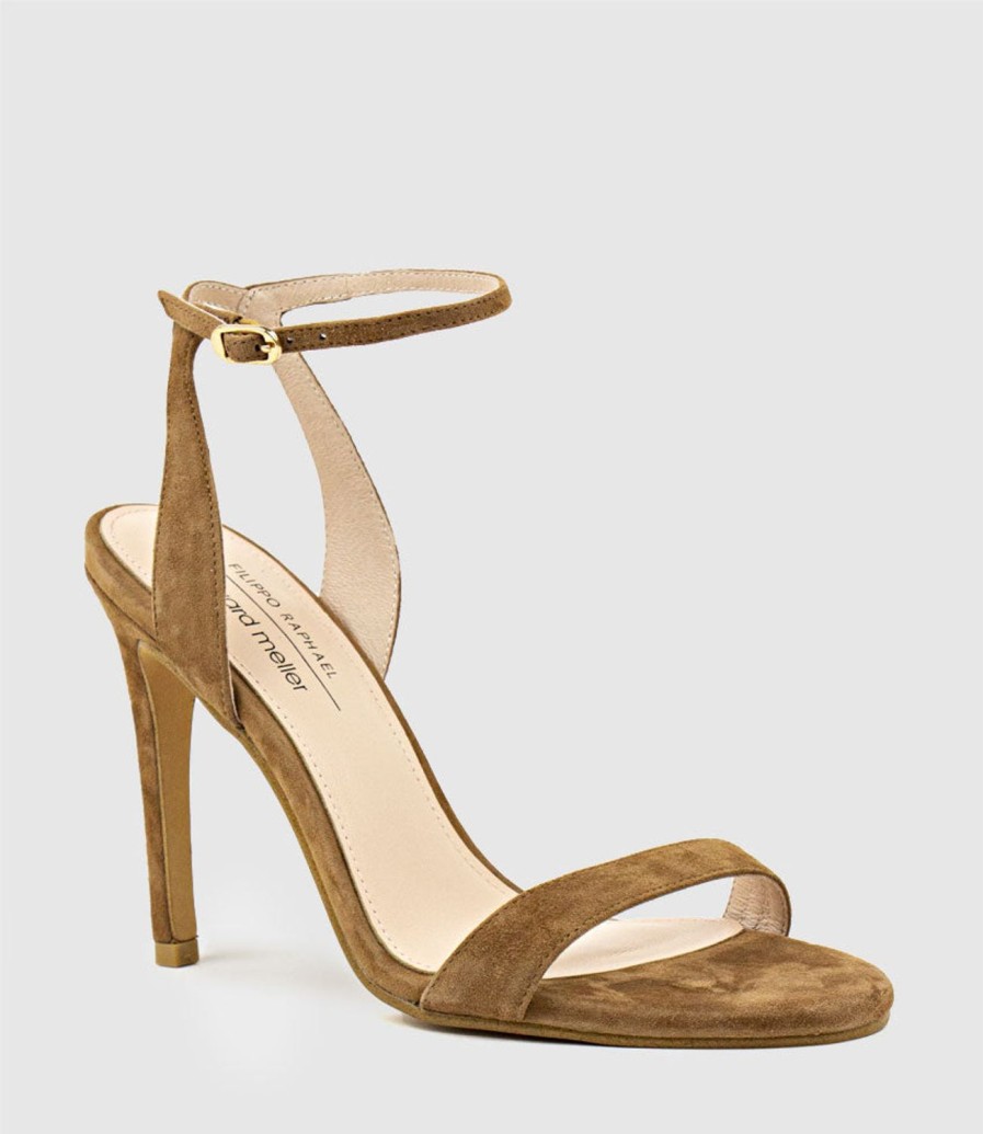 Edward Meller Wisp100 Single Strap Sandal In Tawny Suede Online