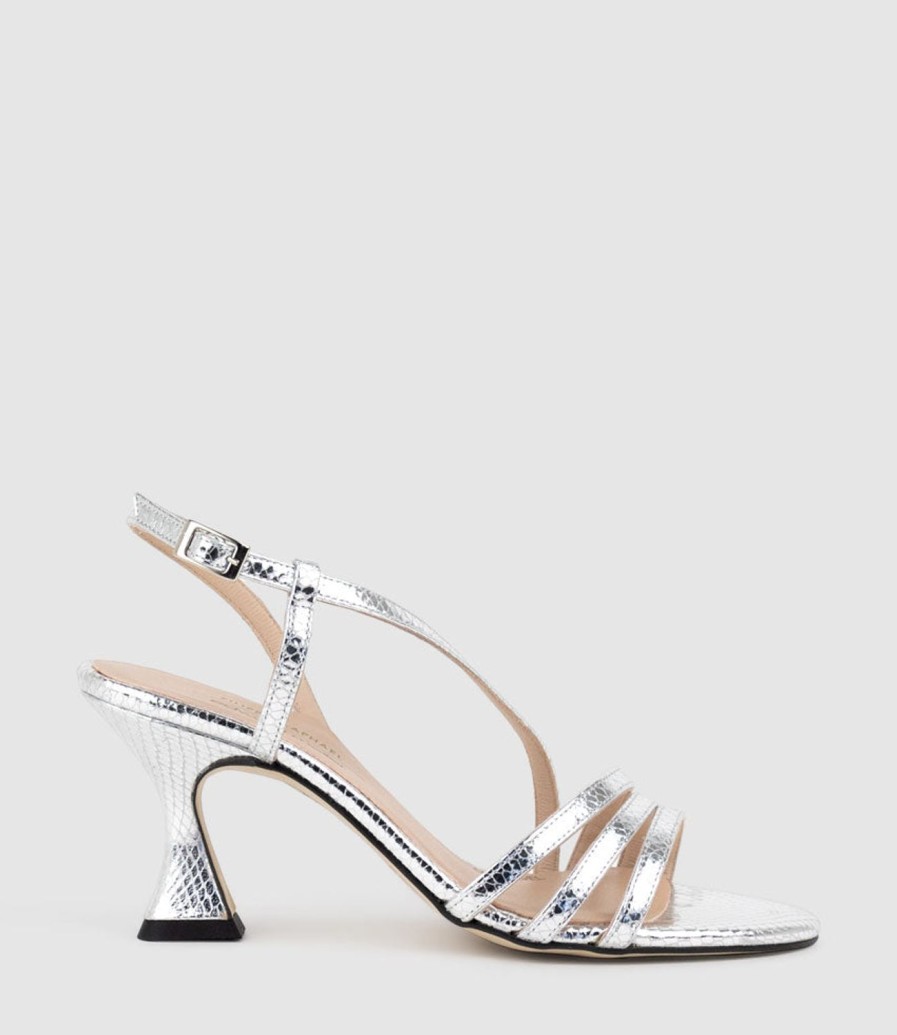 Edward Meller Sedai70 Strappy Sandal In Silver Snake Wholesale