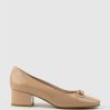 Edward Meller Christine45 Block Heel Pump With Hardware In Nude Patent Wholesale