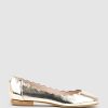 Edward Meller Fara Scalloped Ballet Flat In Crushed Gold Wholesale