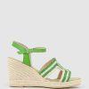 Edward Meller Motif Geometric Weave High Espadrille In Green New