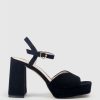 Edward Meller Rhiana95 V Throat Platform Sandal In Black Suede Wholesale