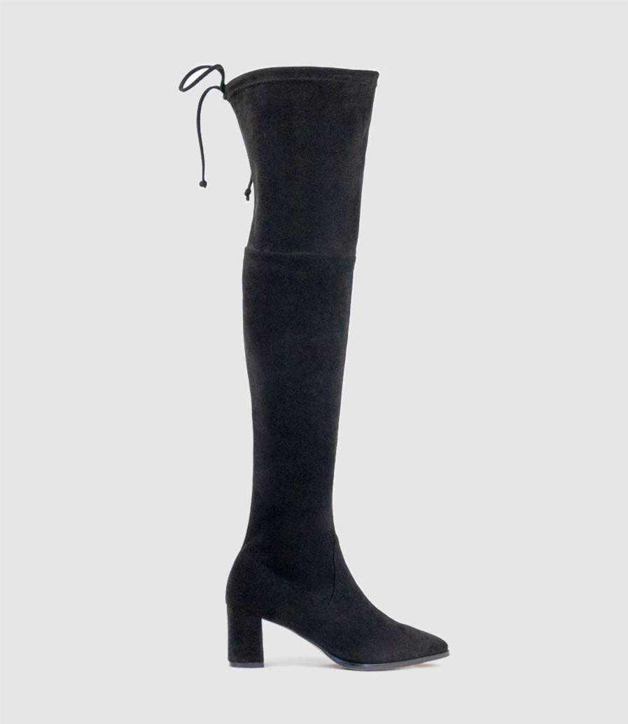 Edward Meller Valor60 Otk Block Heel Boot In Black Suede Wholesale