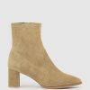 Edward Meller Zairo60 Block Heel Sock Boot In Camel Suede Wholesale