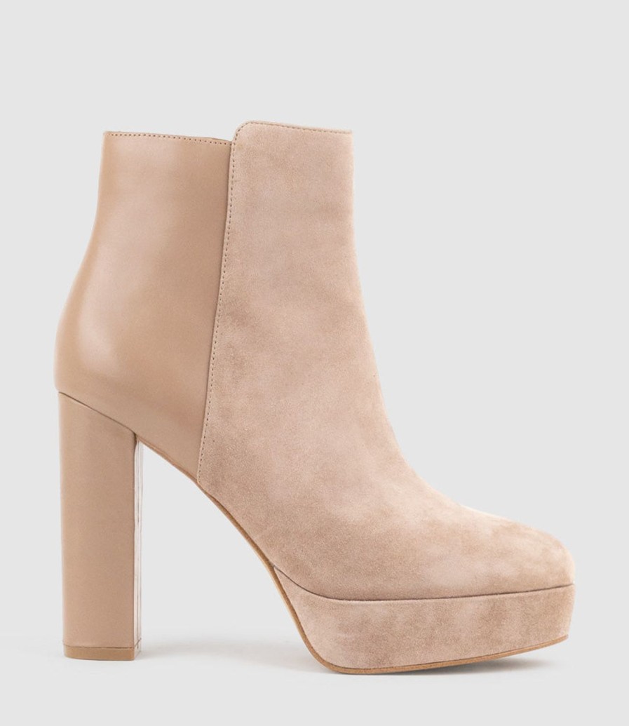 Edward Meller Ulias110 Half N Half Platform Boot In Nude Calf Clearance