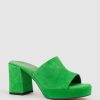 Edward Meller Tilla90 Platform Slide In Green Suede Best