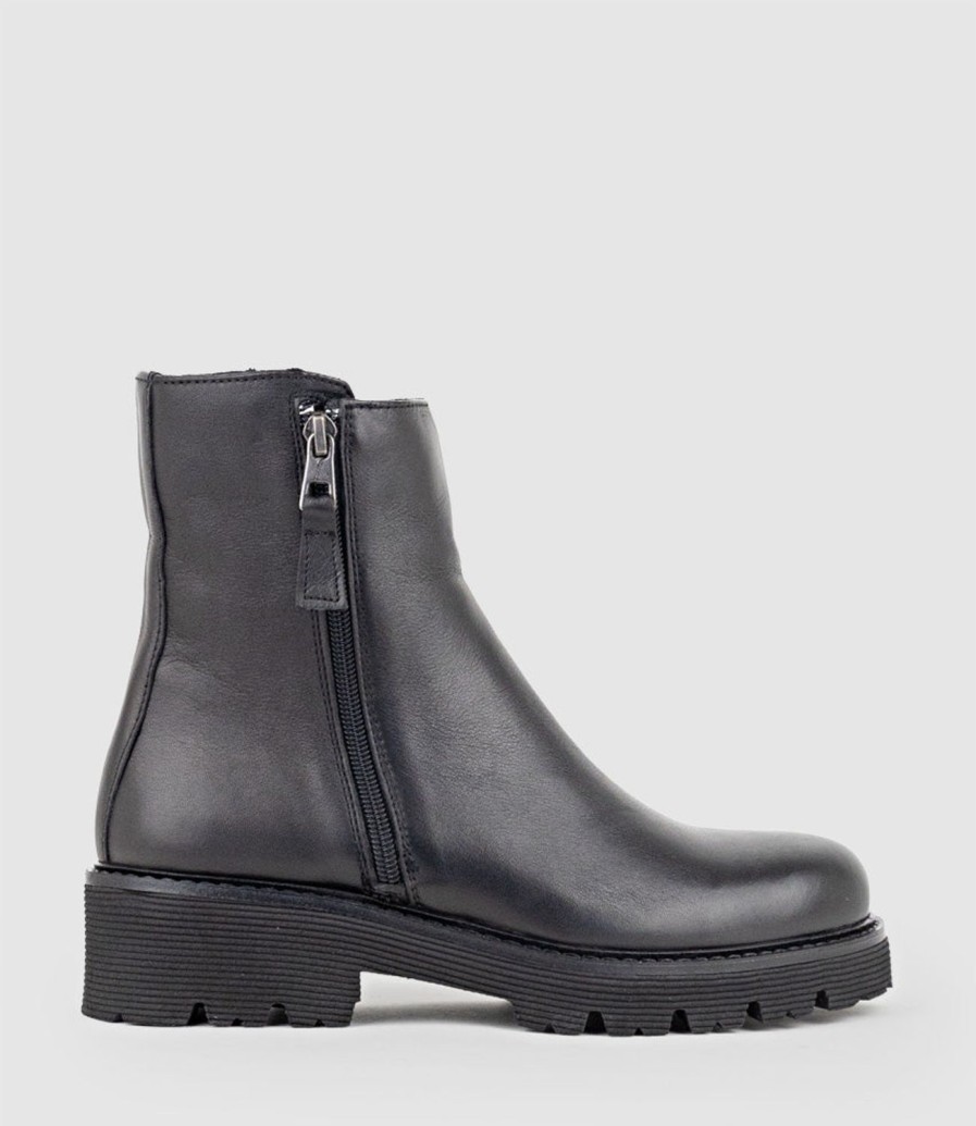 Edward Meller Wilma Double Zip Ankle Boot In Black Online