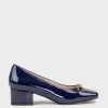 Edward Meller Christine45 Block Heel Pump With Hardware In Navy Patent Best