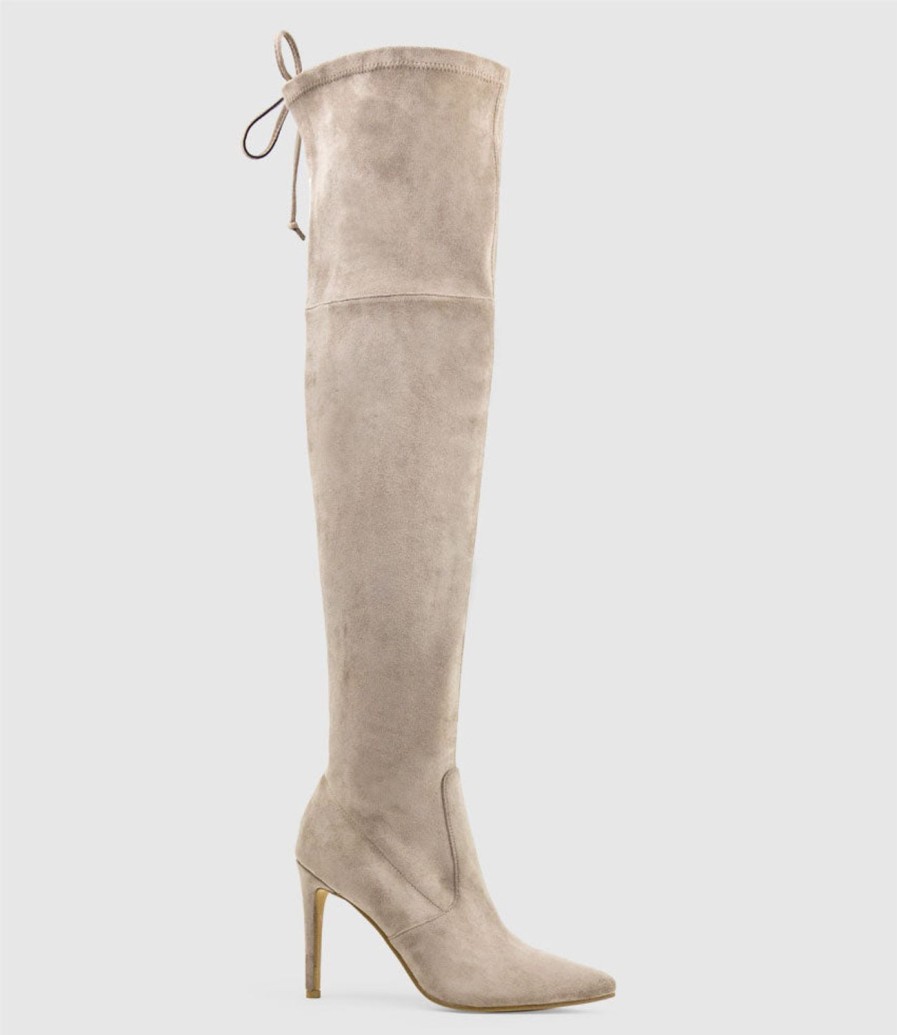 Edward Meller Gabor Thigh High Stretch Boot In Dust Suede Wholesale