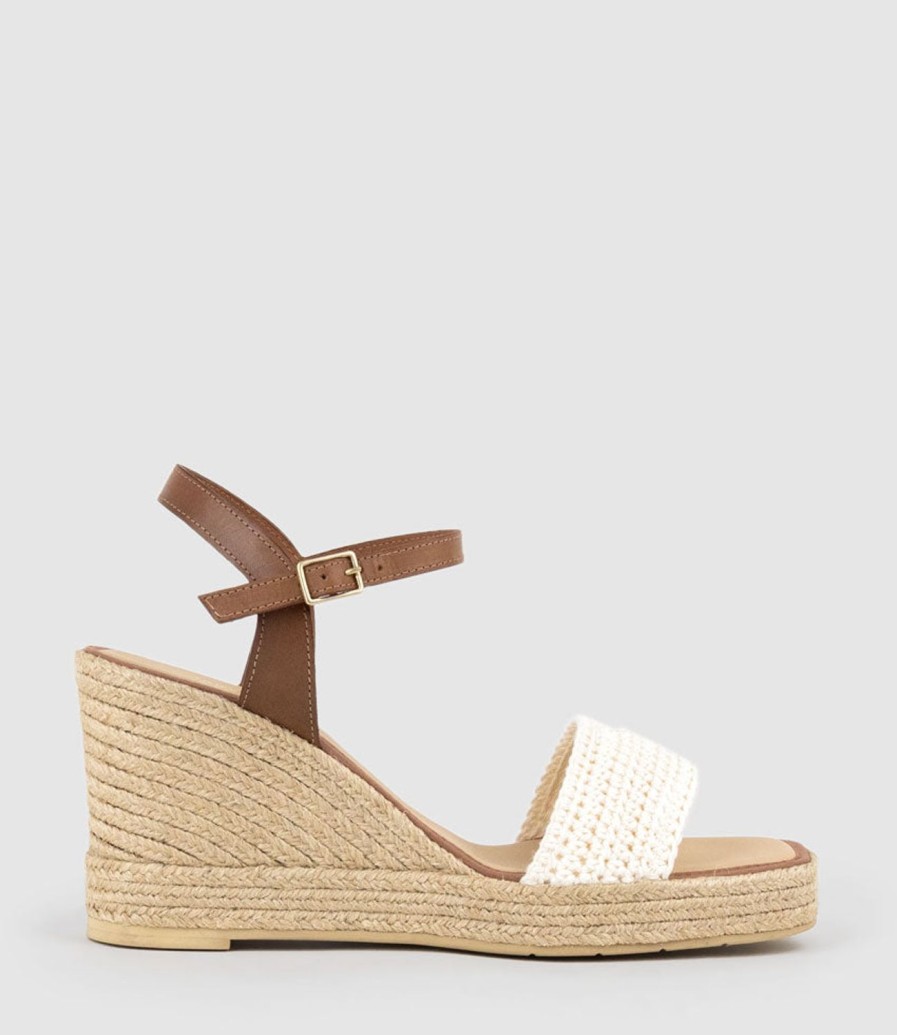 Edward Meller Moire Crochet Espadrille In Tan Wholesale