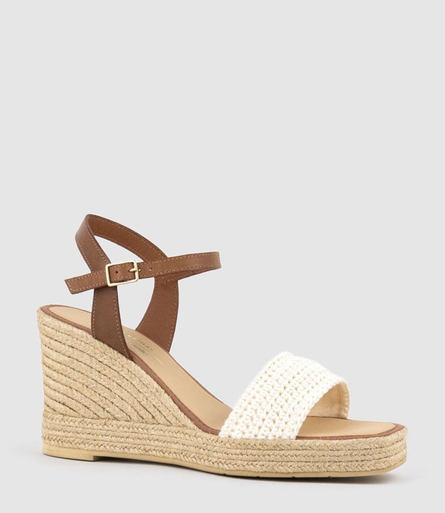 Edward Meller Moire Crochet Espadrille In Tan Wholesale