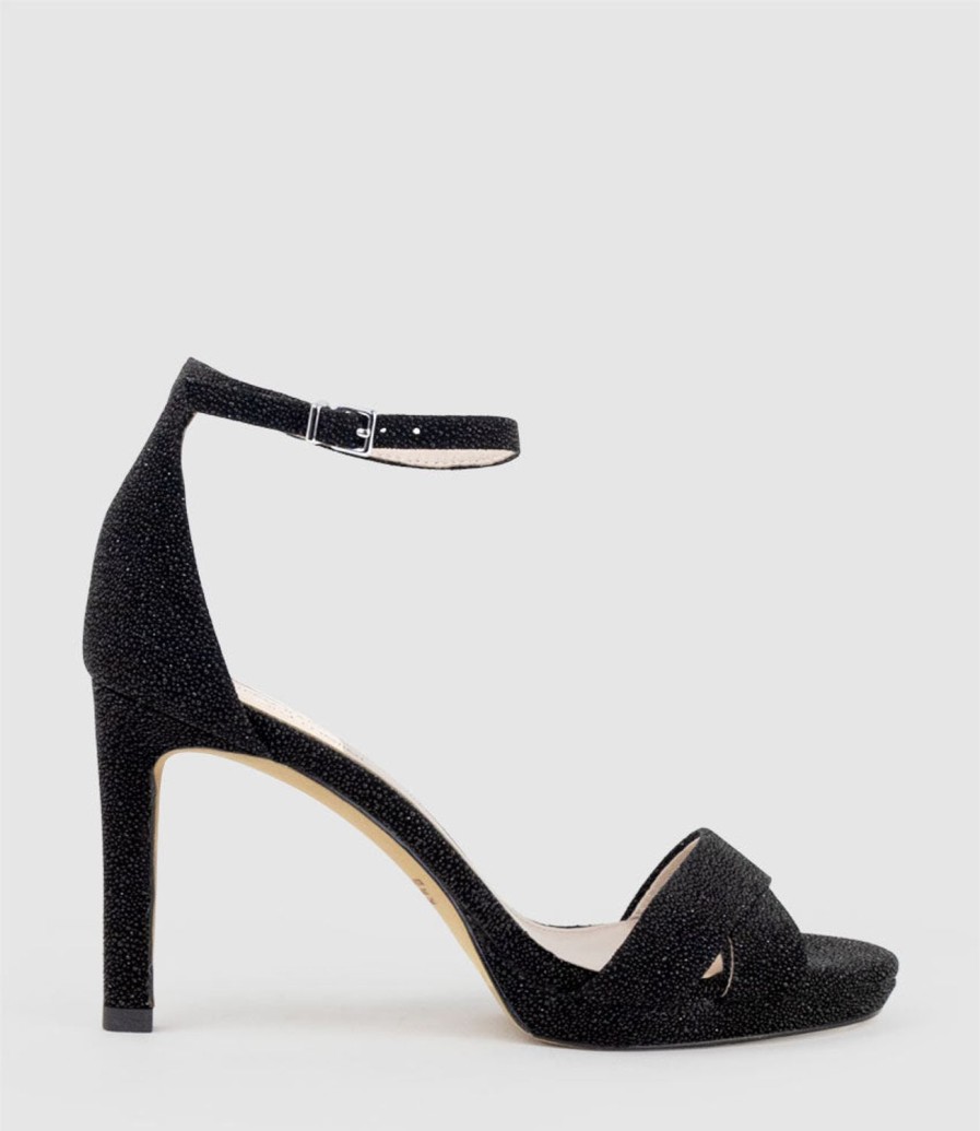 Edward Meller Santo90 Asymmetrical Platform Sandal In Black Speckle Hot