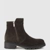 Edward Meller Sassy Double Zip Ankle Boot In Espresso Suede Best