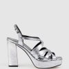 Edward Meller Rylla115 Caged Platform Sandal In Silver Wholesale