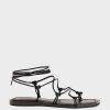 Edward Meller Samilla Sandal With Knotted Ankle Tie In Black Wholesale