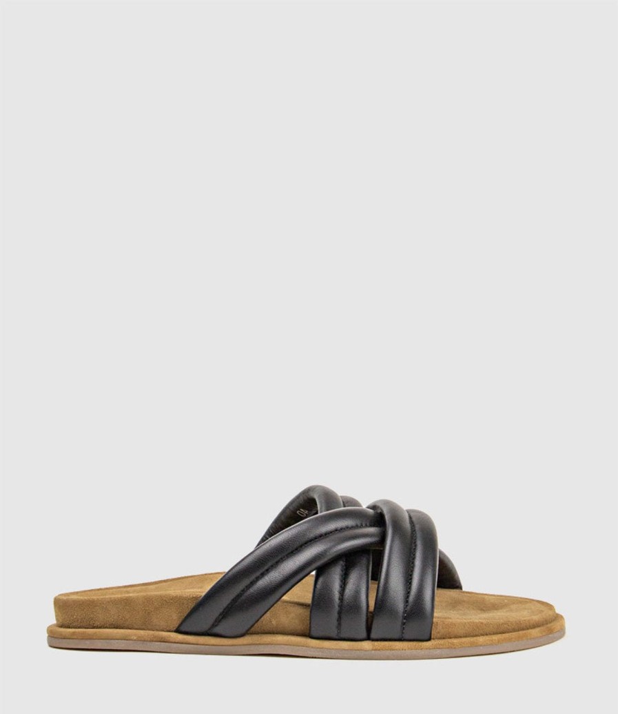 Edward Meller Harry Crossover Padded Pool Slide In Black Best