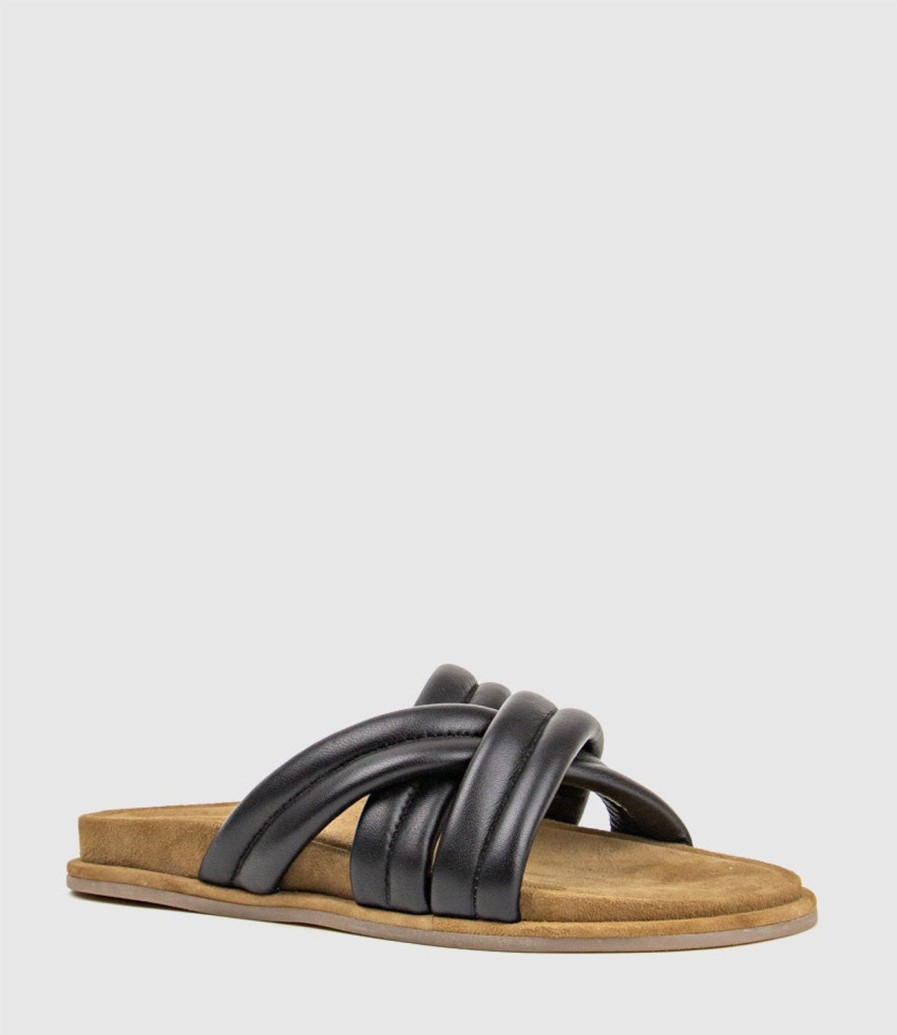 Edward Meller Harry Crossover Padded Pool Slide In Black Best