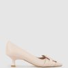 Edward Meller Destra60 Pointed Pump With Buckle In Nude Clearance