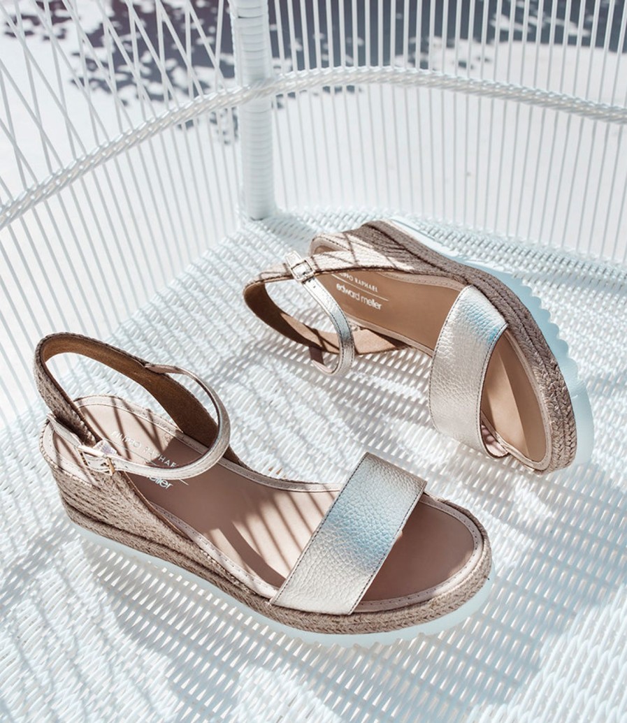 Edward Meller Mylo Single Strap Espadrille In Platino Wholesale