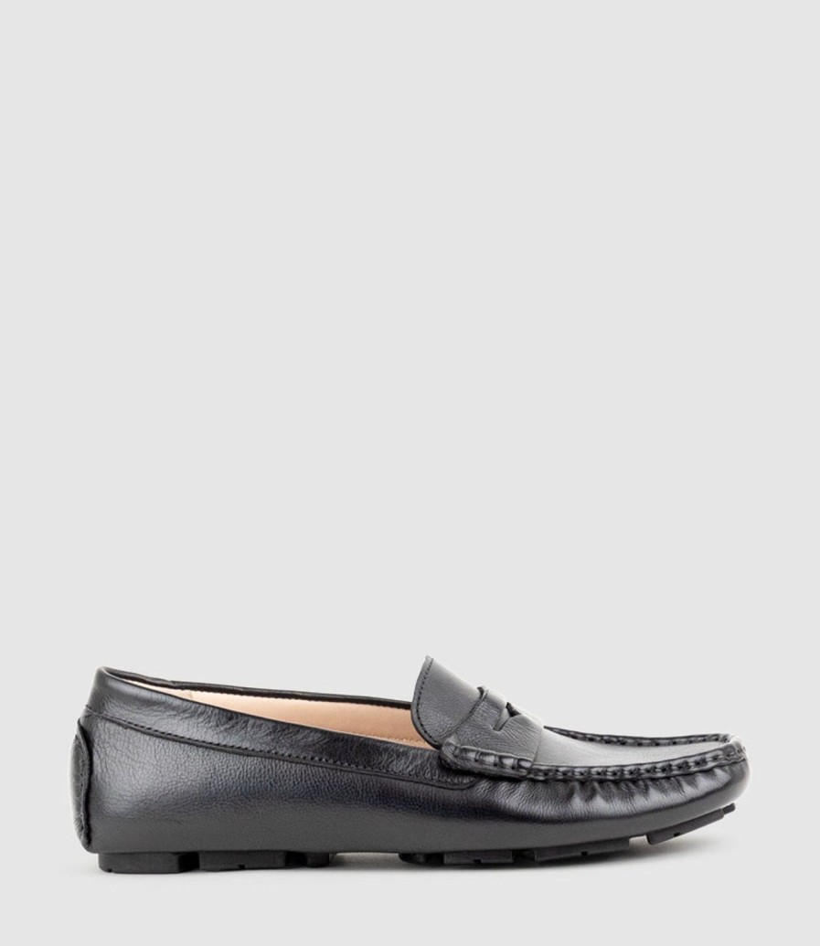 Edward Meller Gracey Driving Moccasin In Black Calf Online