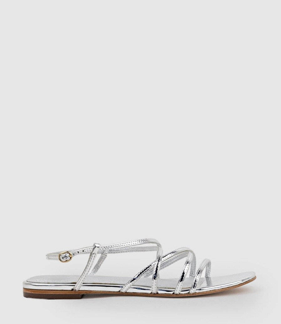 Edward Meller Serville Strappy Sandal In Silver Hot