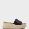 Edward Meller Levon Slide On Wedge In Black Wholesale