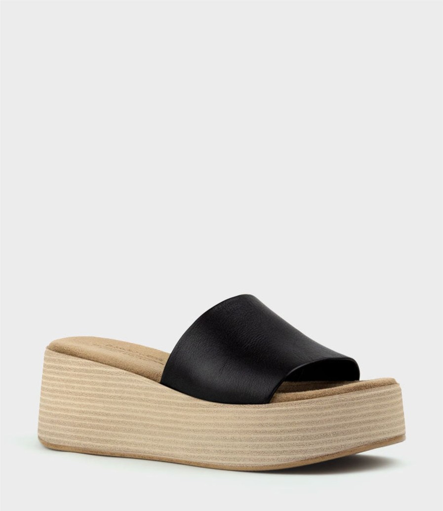 Edward Meller Levon Slide On Wedge In Black Wholesale