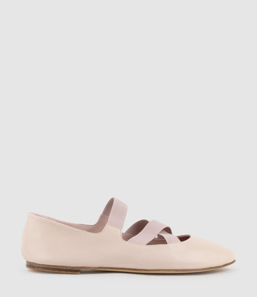 Edward Meller Emaline Crossover Elastic Ballet In Nude New