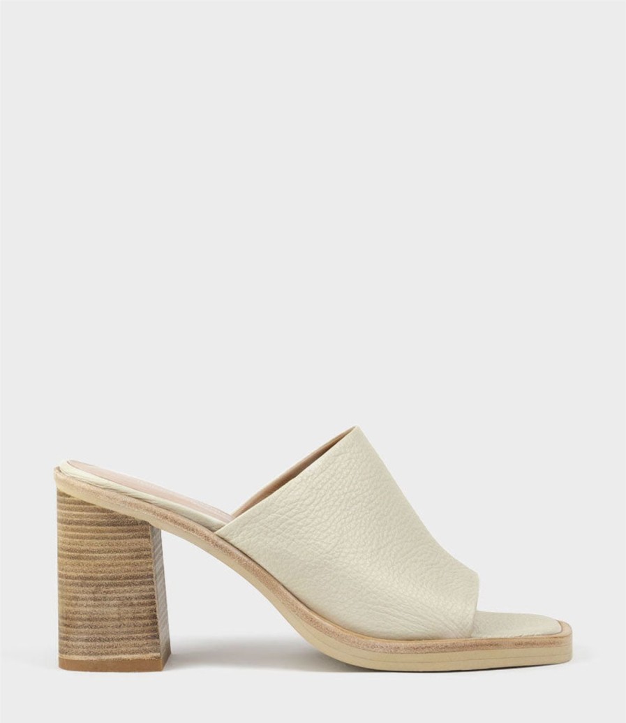 Edward Meller Inaya90 Block Heel Slide In Offwhite Wholesale