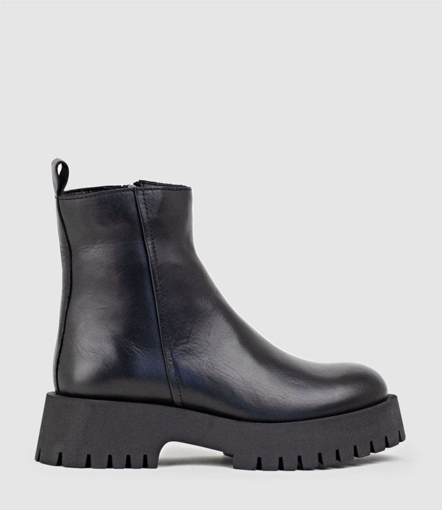 Edward Meller Ulani Ankle Boot On Thick Sole In Black Wholesale