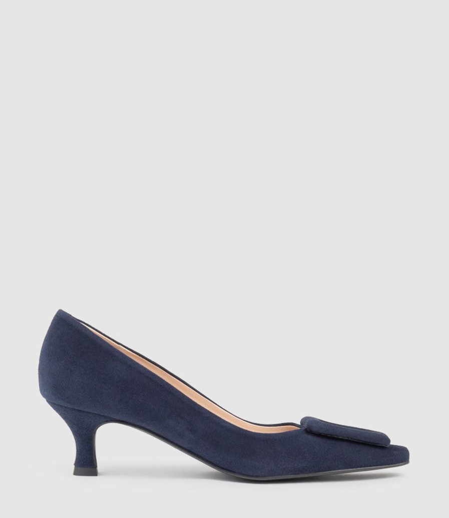 Edward Meller Astra60 Pump With Trim In Navy Suede Best