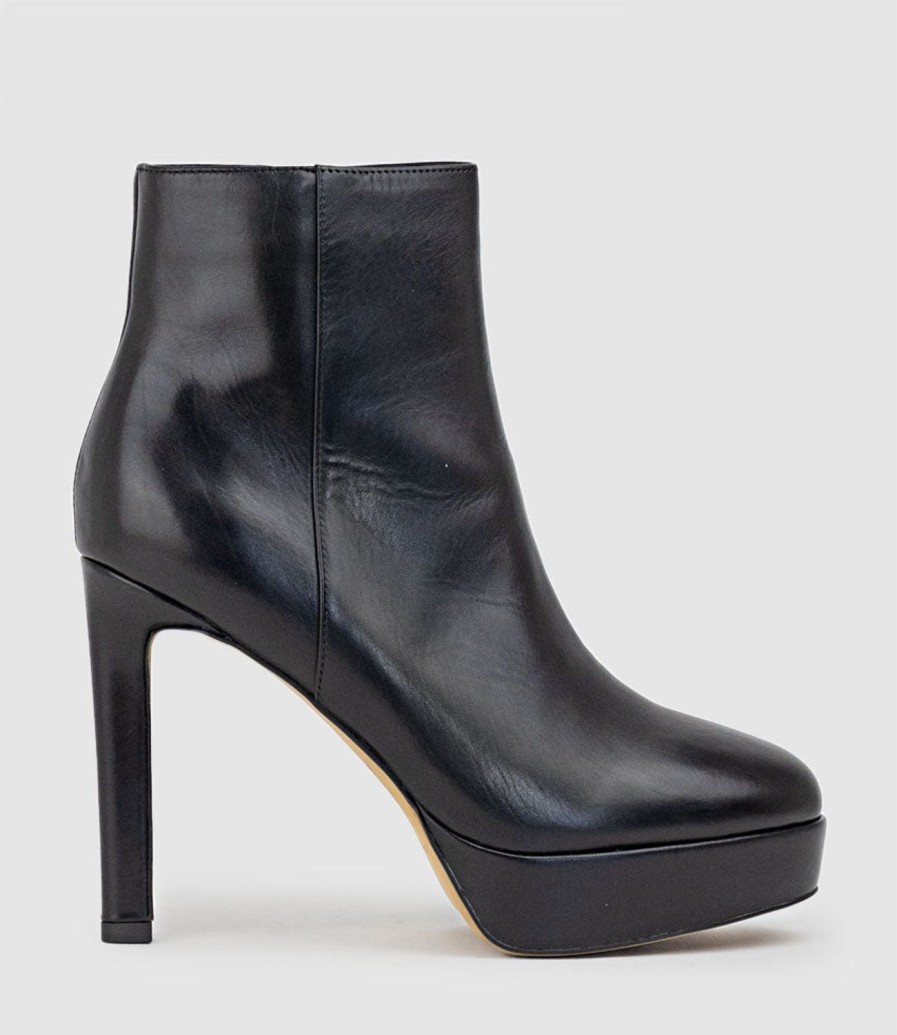 Edward Meller Urina110 Platform Boot In Black Baby Calf Clearance