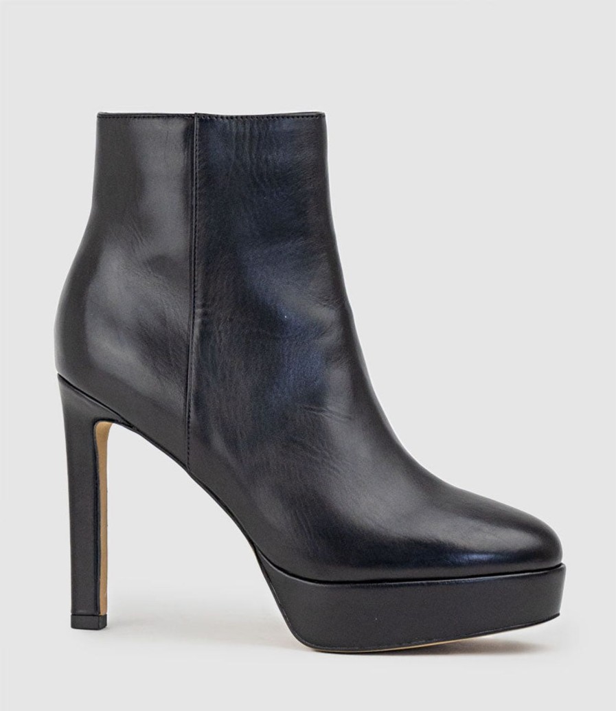 Edward Meller Urina110 Platform Boot In Black Baby Calf Clearance