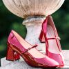 Edward Meller Celina65 Mary Jane Pump In Ruby Patent New