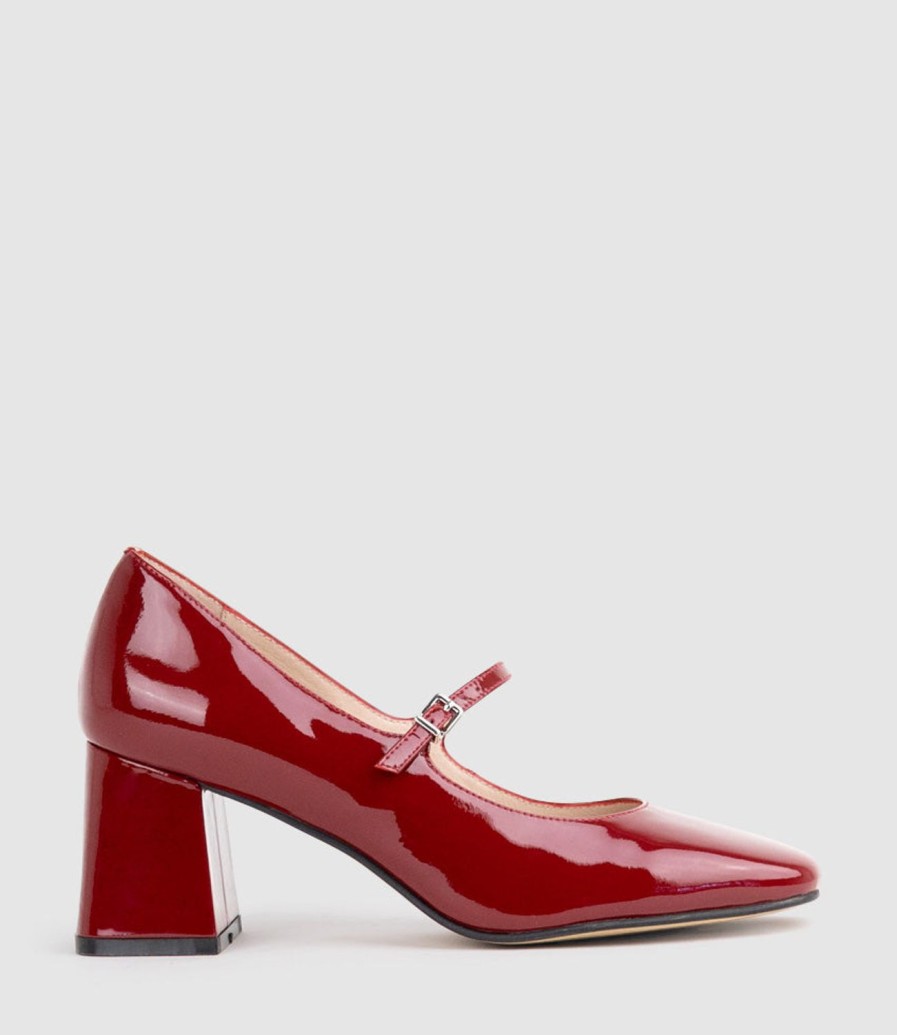 Edward Meller Celina65 Mary Jane Pump In Ruby Patent New