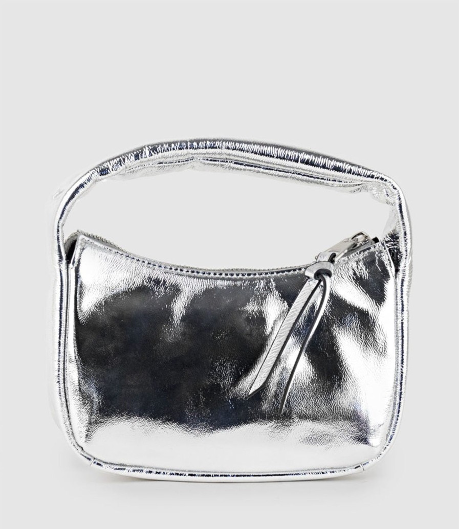 Edward Meller Nara Small Soft Bag In Silver Crush Wholesale