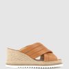 Edward Meller Morgan Quilted Crossover Espadrille In Tan New